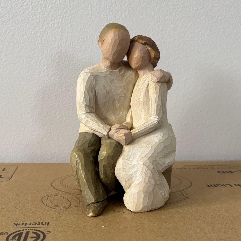 Willow Tree Togetherness Sculpture - Cream and Brown